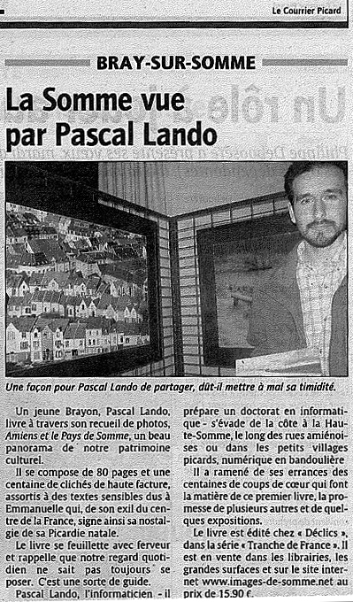 Article original scann  La Somme vue par Pascal Lando  (Courrier picard)