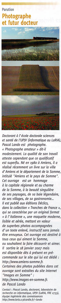 Article original scann  Photographe et futur docteur  (Jv'magazine)